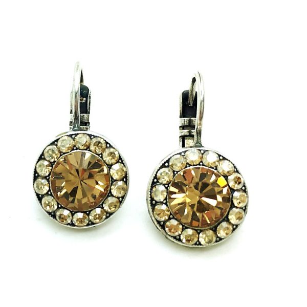 Mariana Earrings Golden Shadow Flower Shape Austrian Crystals My Treasures Coll.