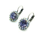 Mariana Earrings Lovely Round Beaded Tanzanite & AB Crystal Swarovski My Treasures Coll. - Image 3