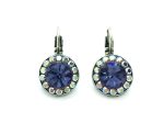 Mariana Earrings Lovely Round Beaded Tanzanite & AB Crystal Swarovski My Treasures Coll.