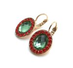 Earrings By Mariana Woman Elegant Faceted Chrysolite Swarovski Crystals - Image 2