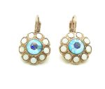 Mariana Earrings Beautiful Flower Chalk White & Blue AB Swarovski Crystals My Treasures Coll. - Image 3