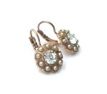 Earrings By Mariana Pearls Mineral and Clear Swarovski Crystals - Image 3