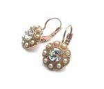 Earrings By Mariana Pearls Mineral and Clear Swarovski Crystals