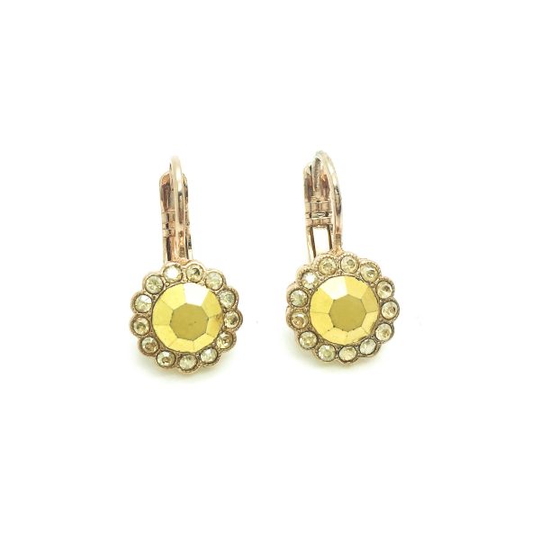 Mariana Earrings Lovely Flower Beaded Aurum & Gold Crystal Swarovski My Treasures Coll.