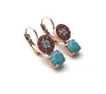 Mariana Earrings Lustrous Bright Red & Turq Crystal Swarovski Moondrops Gypsy Soul Coll. - Image 3