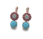 Mariana Earrings Lustrous Bright Red & Turq Crystal Swarovski Moondrops Gypsy Soul Coll. - Image 2