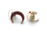 Mariana Earrings Adorable Crescent Moon Fuchsia Crystal Swarovski My Treasures Coll. - Image 3