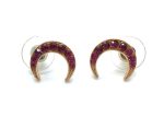 Mariana Earrings Adorable Crescent Moon Fuchsia Crystal Swarovski My Treasures Coll. - Image 2