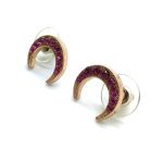 Mariana Earrings Adorable Crescent Moon Fuchsia Crystal Swarovski My Treasures Coll.