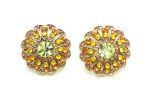 Mariana Earrings Floral Chrysolite, Jonquil & Topaz Crystal Swarovski Yellow Brick Road Nostalgia Coll.
