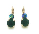 Mariana Earrings Timeless Round Emerald & Emerald AB Austrian Crystals My Treasures Coll.