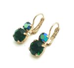 Mariana Earrings Timeless Round Emerald & Emerald AB Austrian Crystals My Treasures Coll. - Image 3
