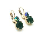 Mariana Earrings Timeless Round Emerald & Emerald AB Austrian Crystals My Treasures Coll. - Image 2