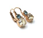 Mariana Earrings Glamorous Champagne & Pale Blue Austrian Crystal Moon drops Cocktail Hour Coll. - Image 3