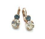 Mariana Earrings Glamorous Champagne & Pale Blue Austrian Crystal Moon drops Cocktail Hour Coll. - Image 2