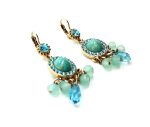 Mariana Earrings Chandelier Turquoise, Aquamarine & Chrysolite Opal Crystal Swarovski My Treasures Coll. - Image 3