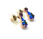 Mariana Earrings Sophisticated Tear Drop Metalic Blue & Purple Crystal Swarovski My Treasures Coll. - Image 3