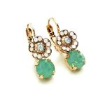 Earrings By Mariana Woman Flower Shape Jade, Peridot and Amethyst Swarovski Crystals - Image 2