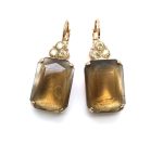 Mariana Earrings Timeless Rectangular Golden Shadow Crystal Swarovski My Treasures Coll.