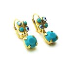 Mariana Earrings Flattering Butterfly Shape Turquoise & AB Crystal Swarovski My Treasures Coll. - Image 3