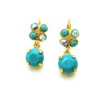 Mariana Earrings Flattering Butterfly Shape Turquoise & AB Crystal Swarovski My Treasures Coll.