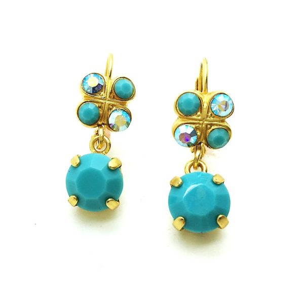 Mariana Earrings Flattering Butterfly Shape Turquoise & AB Crystal Swarovski My Treasures Coll.