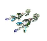 Mariana Earrings Colorful Chandelier Light Blue, Green & Violet Crystal Swarovski My Treasures Coll. - Image 2