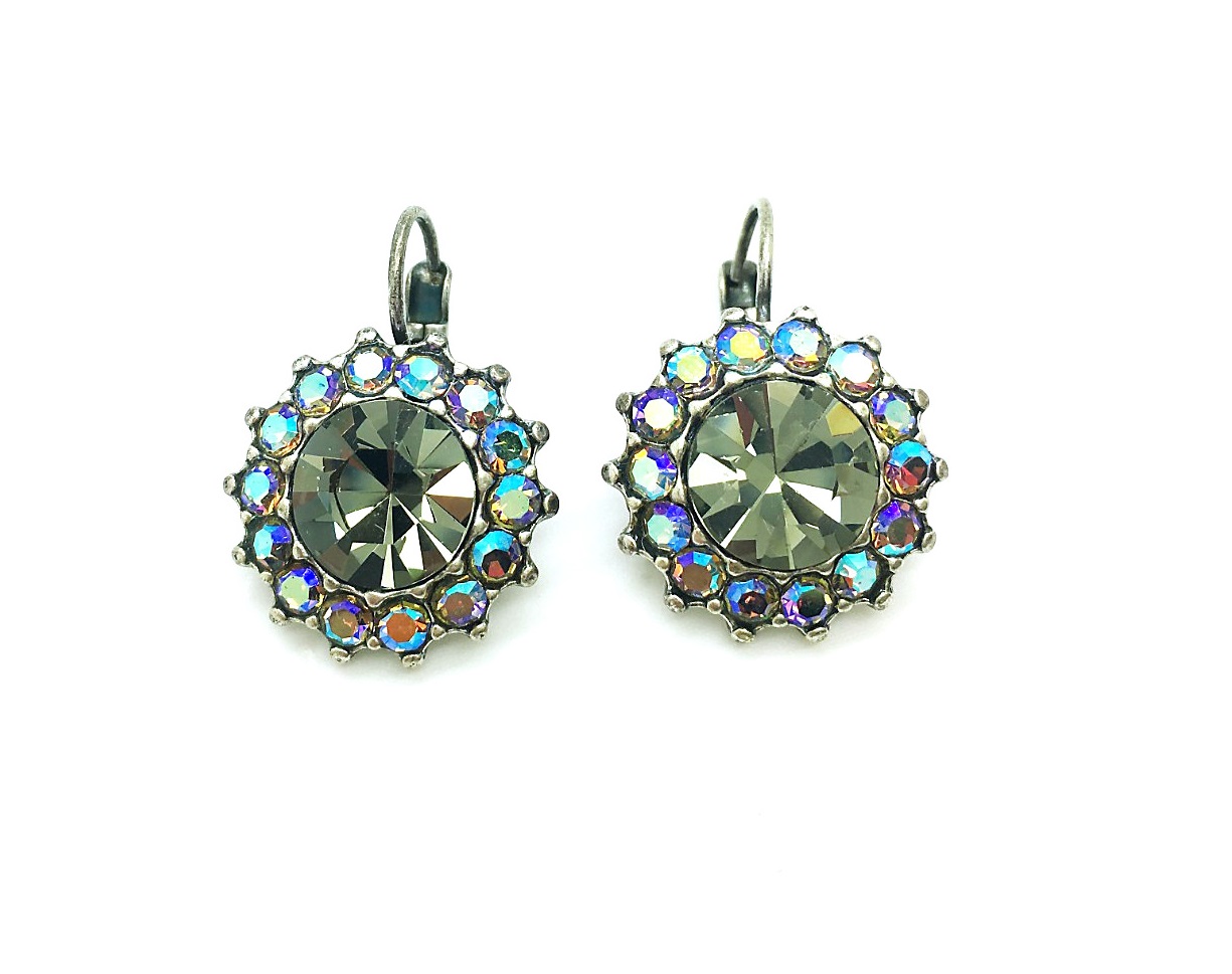 E-1317-215-SP6 (6) Earrings By Mariana My Treasures Coll. Glamorous Black Diamond & AB Swarovski Crystals - Image 1