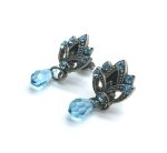 Mariana Earrings Fine Detailed Aquamarine Crystal Swarovski My Treasures Coll.