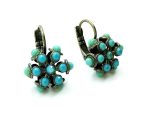 Mariana Earrings Exquisite Flower Shape Turquoise & Green Opal Austrian Crystals My Treasures Coll. - Image 3