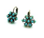 Mariana Earrings Exquisite Flower Shape Turquoise & Green Opal Austrian Crystals My Treasures Coll.