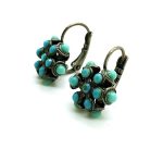 Mariana Earrings Exquisite Flower Shape Turquoise & Green Opal Austrian Crystals My Treasures Coll. - Image 2