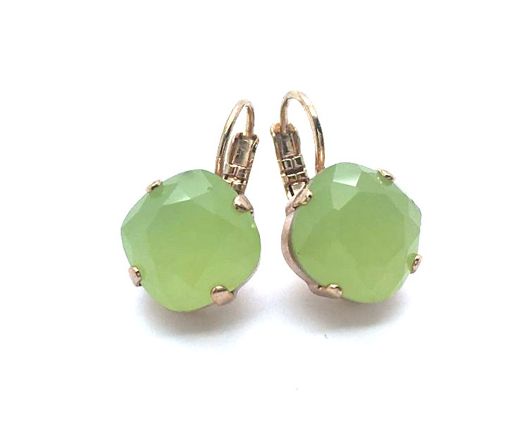 E-1326-3-024-RG6 (2) Mariana Earrings Gorgeous Lime Cushion Crystal Swarovski My Treasures Coll. - Image 1