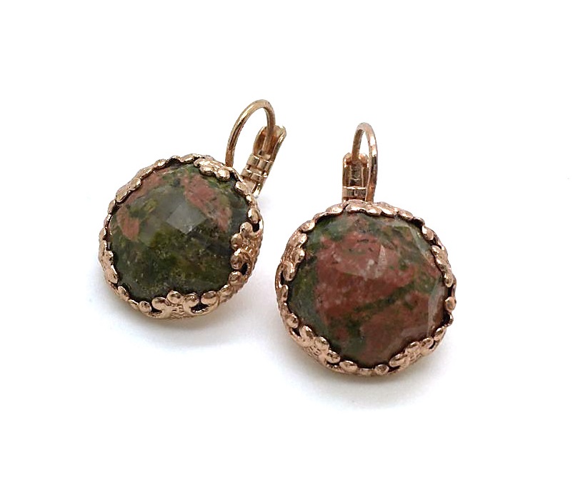 E-1374M-69-RG6 (2) Mariana Earrings Sophisticated Epidote Mineral My Treasures Coll. - Image 1