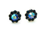 Mariana Earrings Cute Flower Montana & Metalic Blue Crystal Swarovski My Treasures Coll.