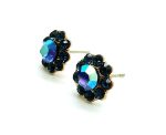 Mariana Earrings Cute Flower Montana & Metalic Blue Crystal Swarovski My Treasures Coll. - Image 3