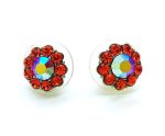 Mariana Earrings Dainty Flower Shape Hyacinth & Hyacinth AB Crystal Swarovski My Treasures Coll.