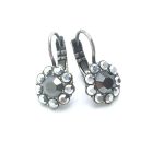 Mariana Earrings Dainty Flower AB & Jet Black Crystal Swarovski My Treasures Coll.