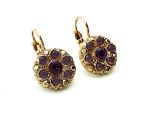 Mariana Earrings Bohemian Rhapsody Coll. Flower Shape Purple & Velvet Austrian Crystals - Image 3
