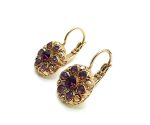 Mariana Earrings Bohemian Rhapsody Coll. Flower Shape Purple & Velvet Austrian Crystals - Image 2