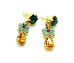 Mariana Earrings Colorful Dangling Emerald & Amber Crystal Swarovski Happy Day Icons Coll.