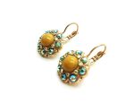 Mariana Earrings Citrine & Light Amethyst Flower Shape Swarovski Crystals Imagine Nostalgia Coll. - Image 3