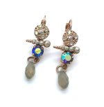 Mariana Earrings Finely Detailed Pearl & White Opal Crystal Swarovski Casablanca Nostalgia Coll.
