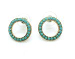 Mariana Earrings Elegant Round Beaded Turquoise Austrian Crystals My Treasures Coll.
