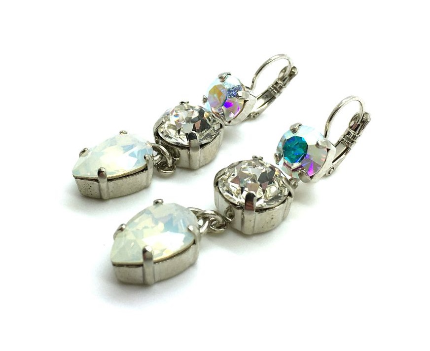 E-1440-3-001-RO6 (3) Mariana Earrings Glitzy Triple Tier Strand Austrian Crystals On A Clear Day Sweet Summer Coll. - Image 1