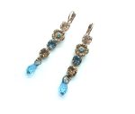 Mariana Earrings Gorgeous Dainty Flower & Multi Tier Strand Austrian Crystals Twist and Shout Nostalgia Coll. - Image 2