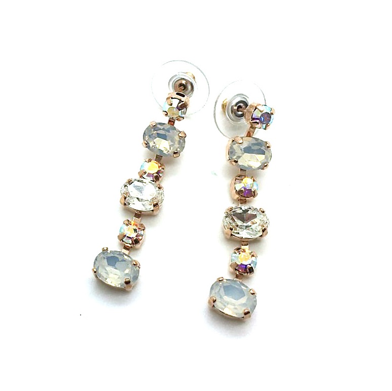 E-1508-3-001-RG2 (2) Mariana Earrings Beautiful Multi Tier Strand Austrian Crystals On A Clear Day Sweet Summer Coll. - Image 1
