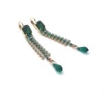 Mariana Earrings Elegant Dangling Emerald & Blue Zircon Austrian Crystals My Treasures Coll. - Image 3