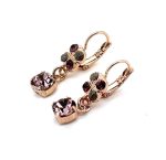 Earrings By Mariana Butterfly Shape Purple and Lavender Swarovski Crystals - Image 6