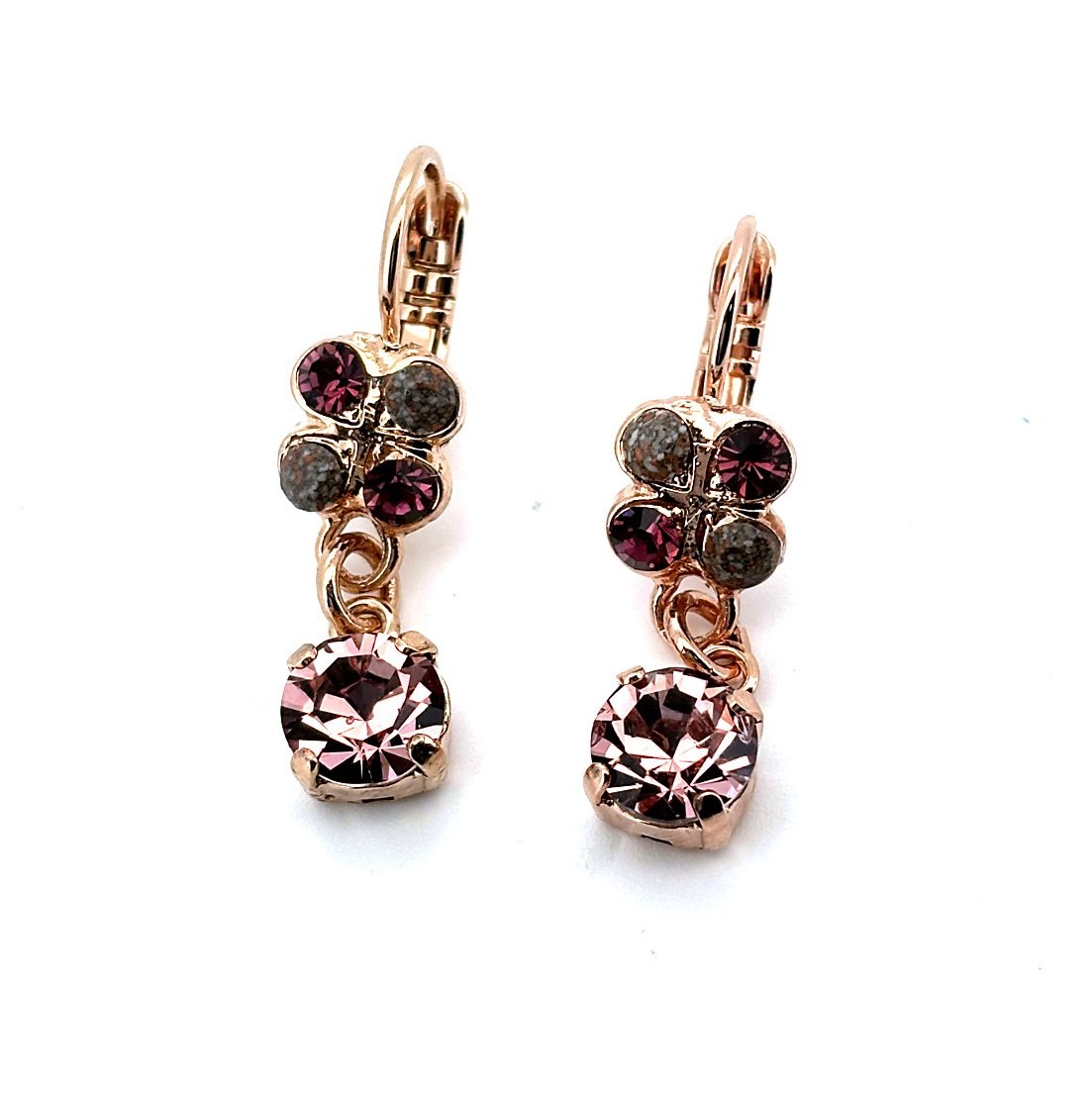 E-1535-2044-RG6 (2) Earrings By Mariana Butterfly Shape Purple and Lavender Swarovski Crystals - Image 1